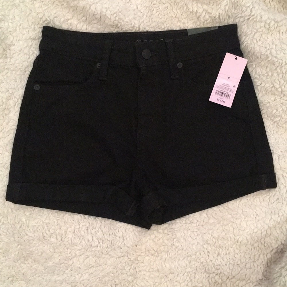 Wild Fable Black High Waisted Denim Cuff Shorts